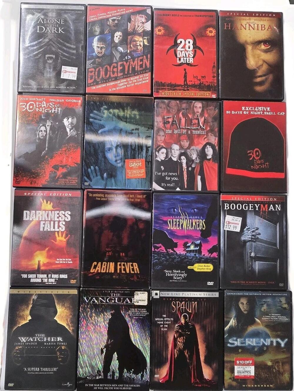 Lot of 16 Horror DVDs Bundle 18 Discs Mint Condition 2 Sealed Movies